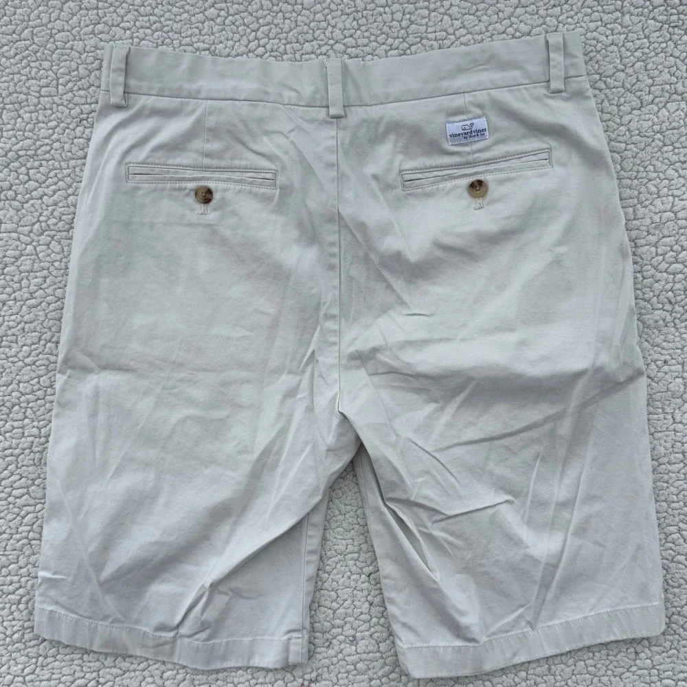 Vineyard Vines Breaker Shorts Mens 33 Stone White Cotton Blend StrBA-MBOT-0015